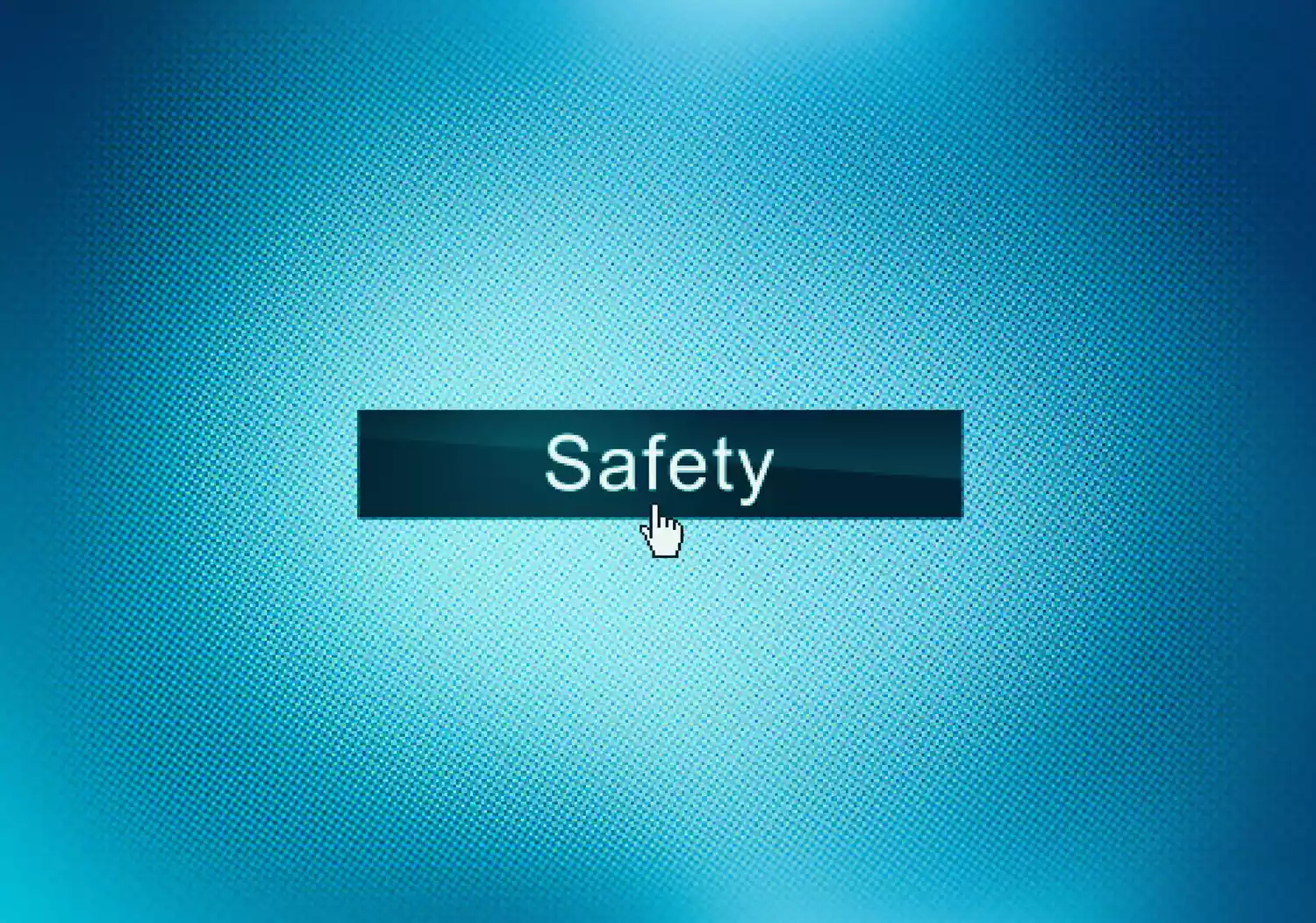 Computer mouse pointer on button titled Safety