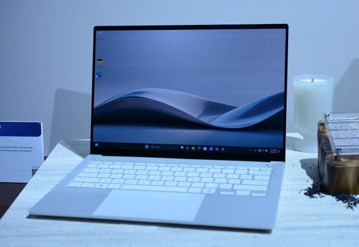 The Asus ZenBook S14 later 2024 model in Scandinavian White showcased at IFA 2024.