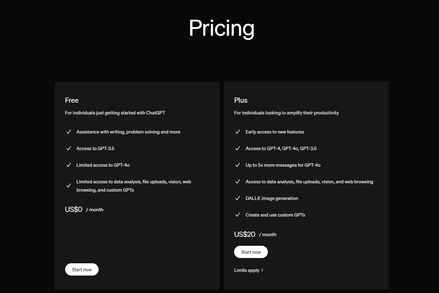 ChatGPT Pricing